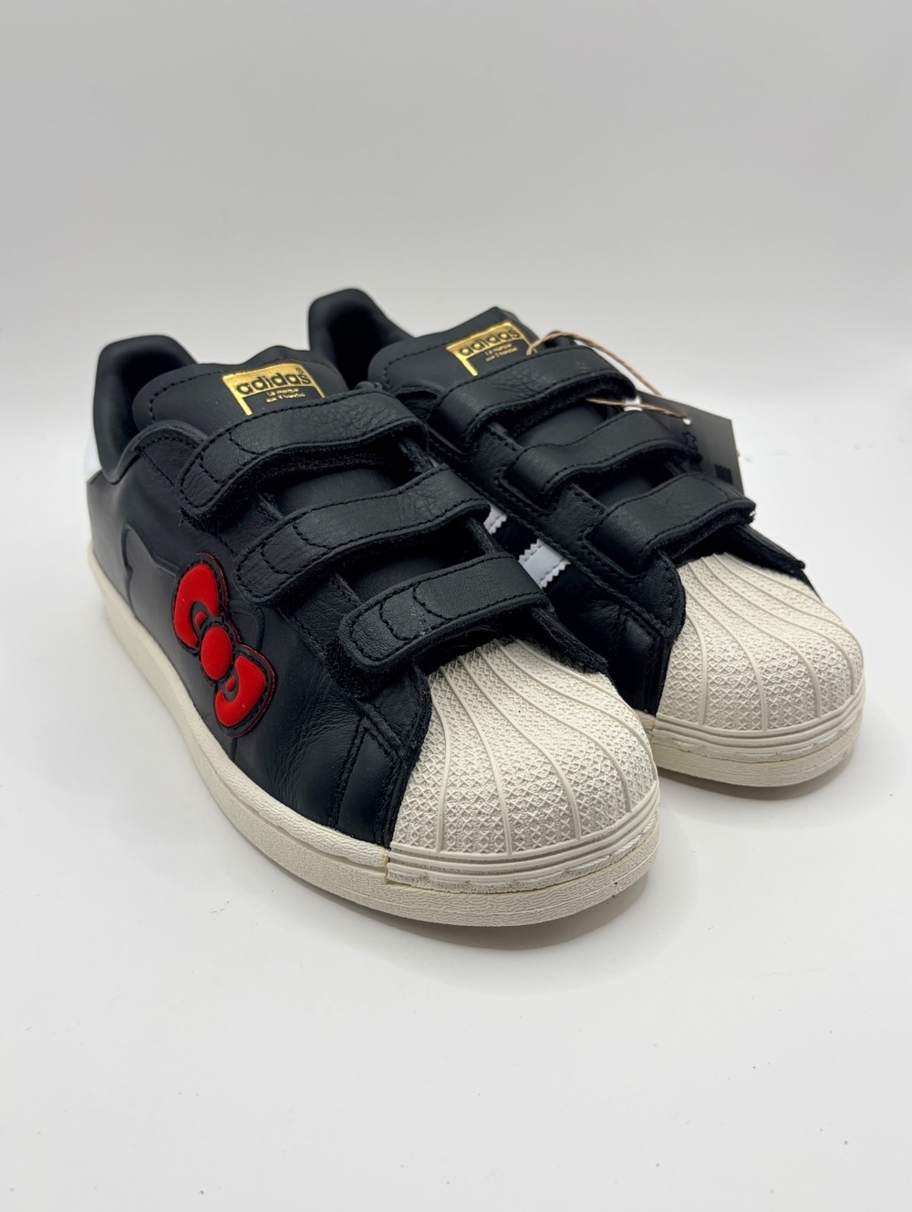 Adidas x Hello Kitty Superstar Black Leather Sneakers 3Y